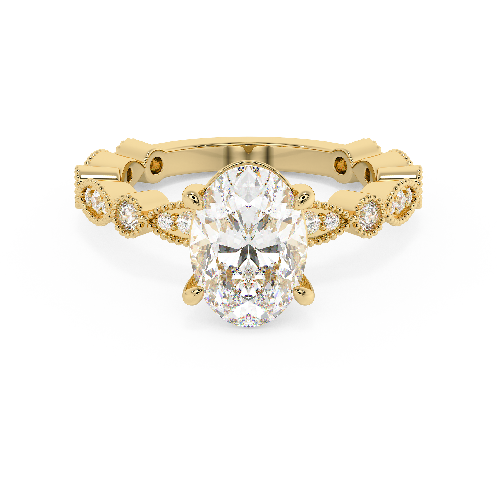 Emerald Solitaire Lab Grown Diamond Engagement Ring