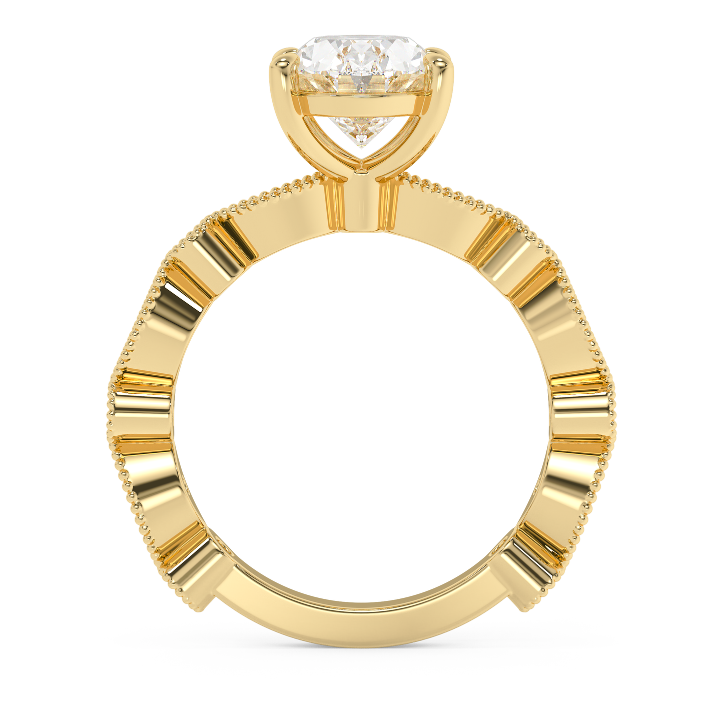 Emerald Solitaire Lab Grown Diamond Engagement Ring