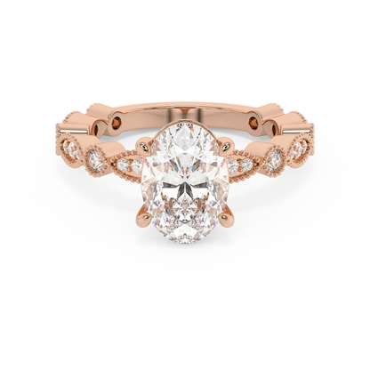 Emerald Solitaire Lab Grown Diamond Engagement Ring