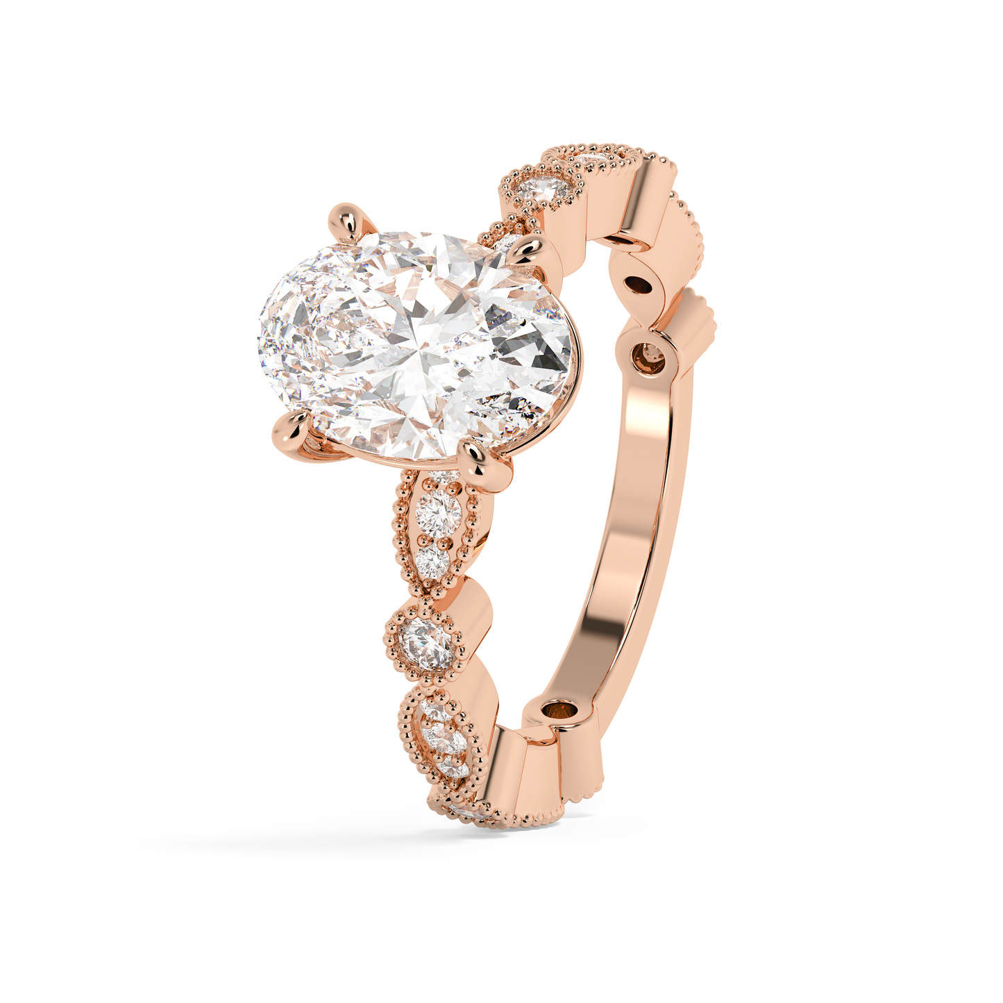 Emerald Solitaire Lab Grown Diamond Engagement Ring