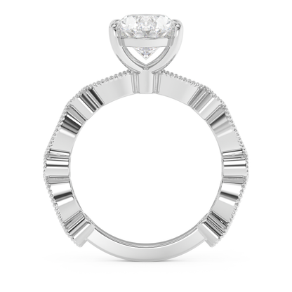 Emerald Solitaire Lab Grown Diamond Engagement Ring