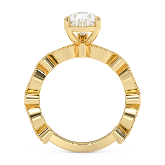 Emerald Solitaire Lab Grown Diamond Engagement Ring