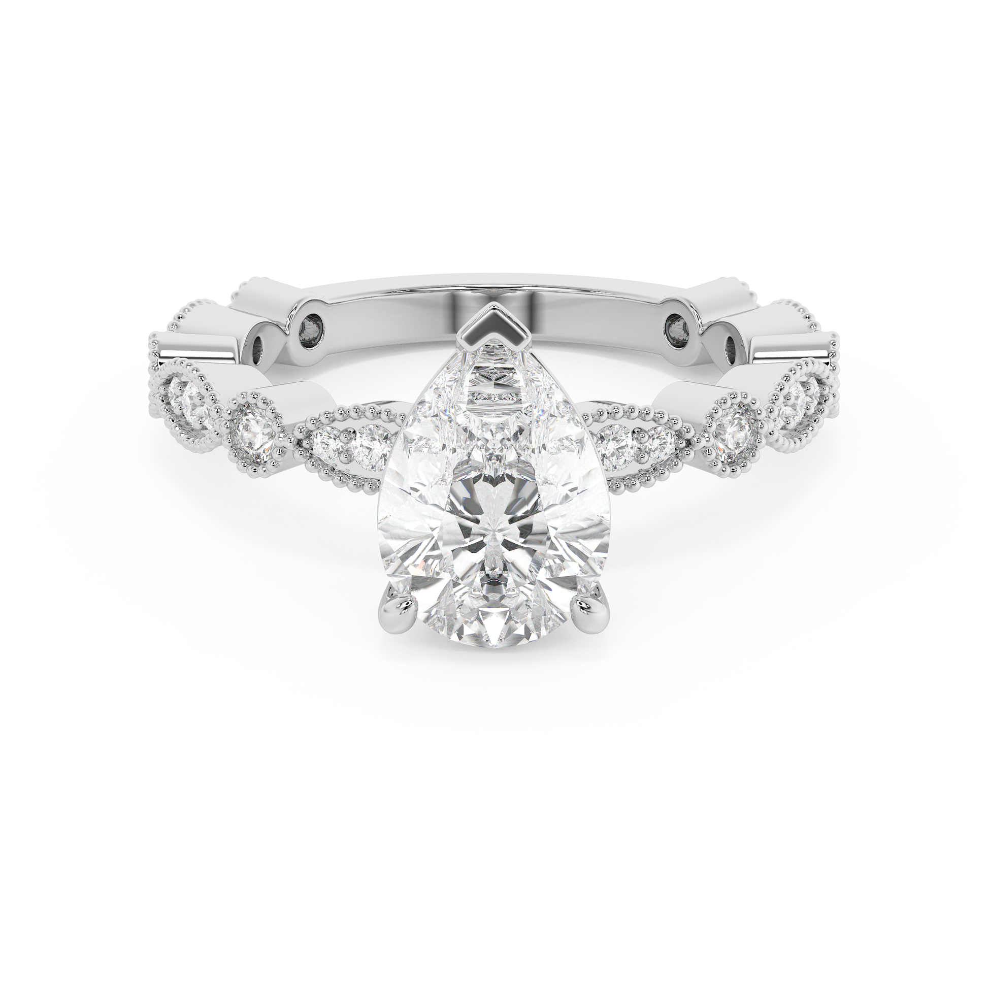 Emerald Solitaire Lab Grown Diamond Engagement Ring