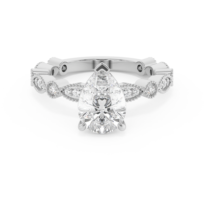 Emerald Solitaire Lab Grown Diamond Engagement Ring