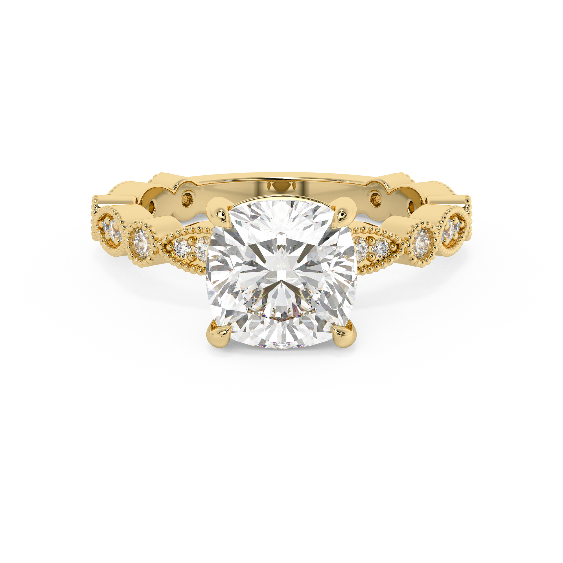 Emerald Solitaire Lab Grown Diamond Engagement Ring