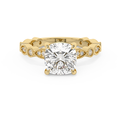Emerald Solitaire Lab Grown Diamond Engagement Ring