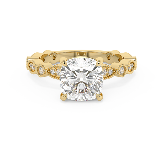 Emerald Solitaire Lab Grown Diamond Engagement Ring