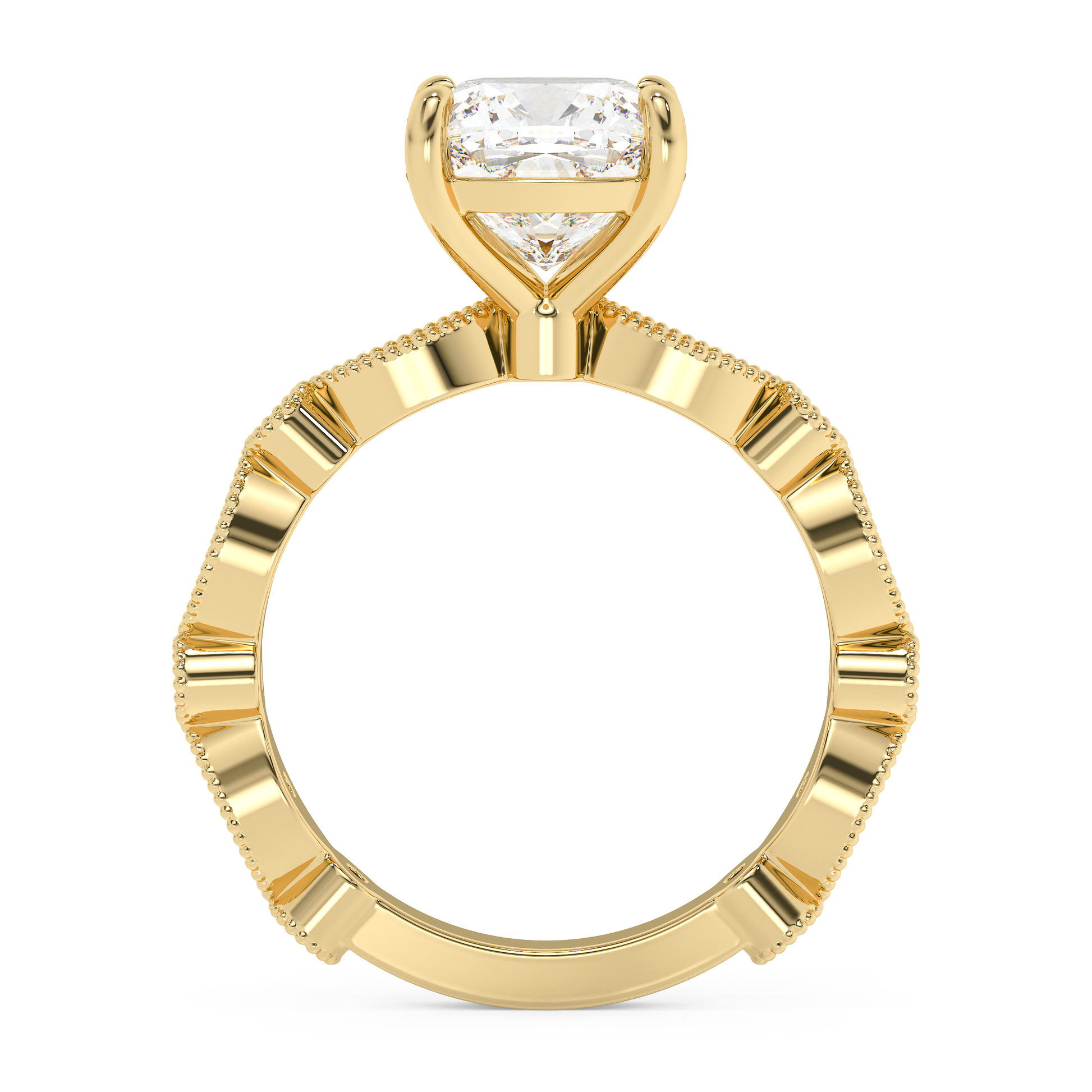Emerald Solitaire Lab Grown Diamond Engagement Ring