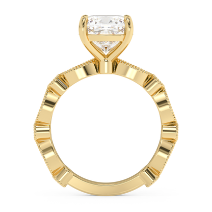 Emerald Solitaire Lab Grown Diamond Engagement Ring