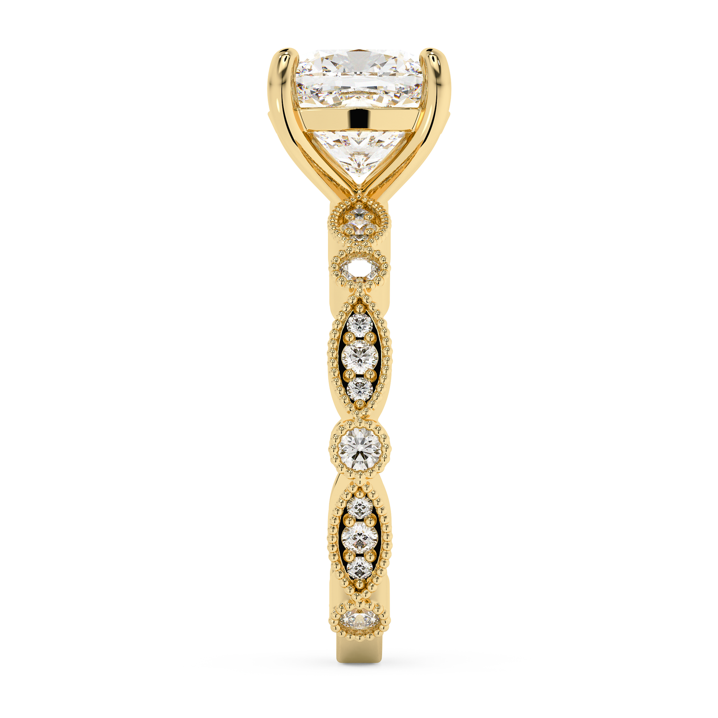 Emerald Solitaire Lab Grown Diamond Engagement Ring