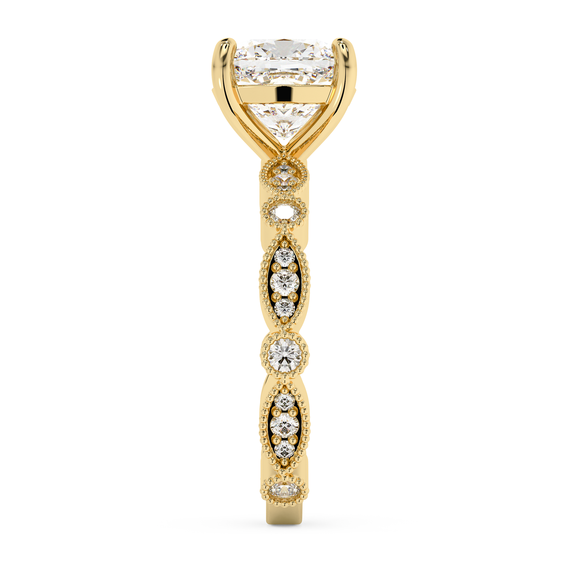 Emerald Solitaire Lab Grown Diamond Engagement Ring
