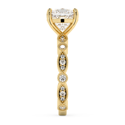 Emerald Solitaire Lab Grown Diamond Engagement Ring