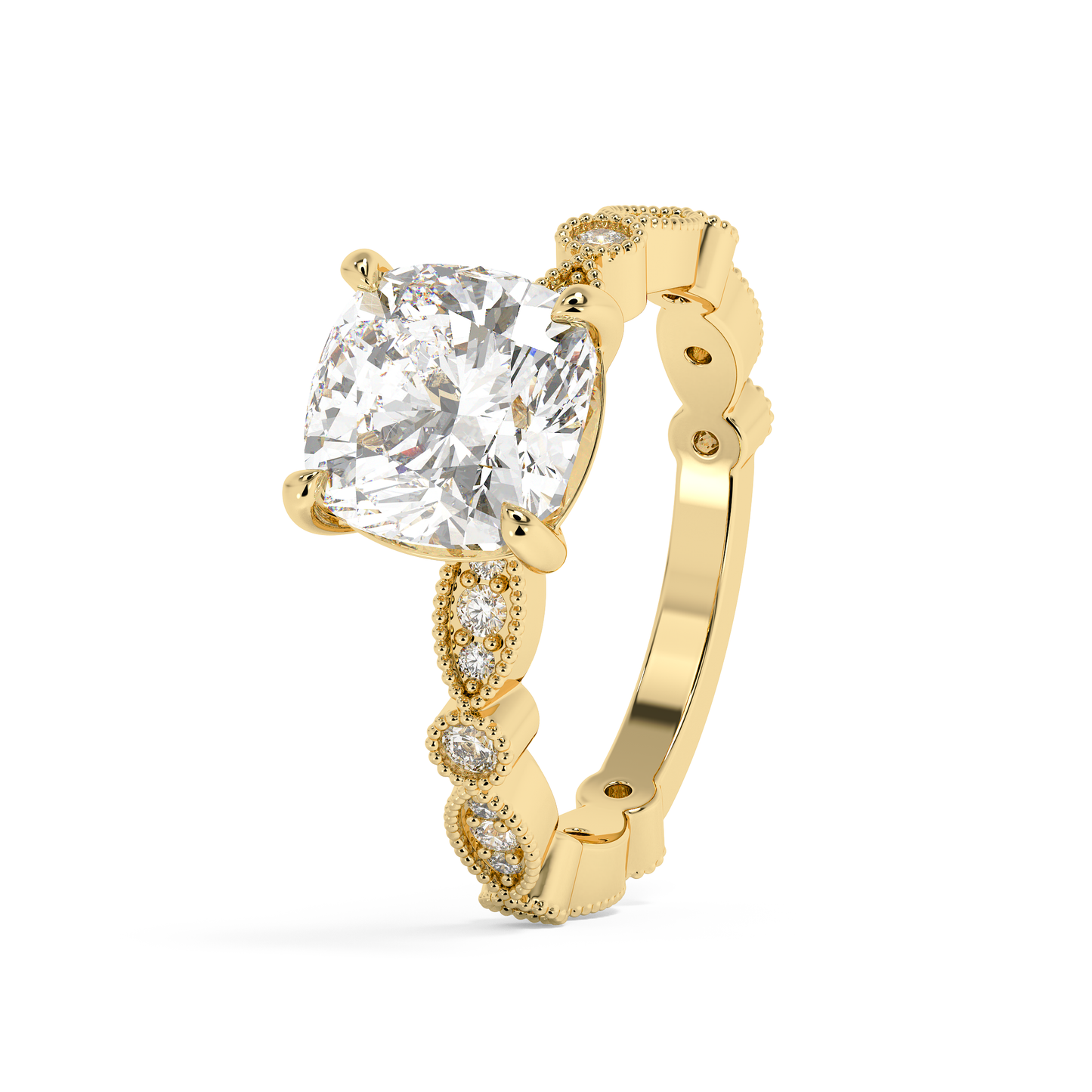 Emerald Solitaire Lab Grown Diamond Engagement Ring