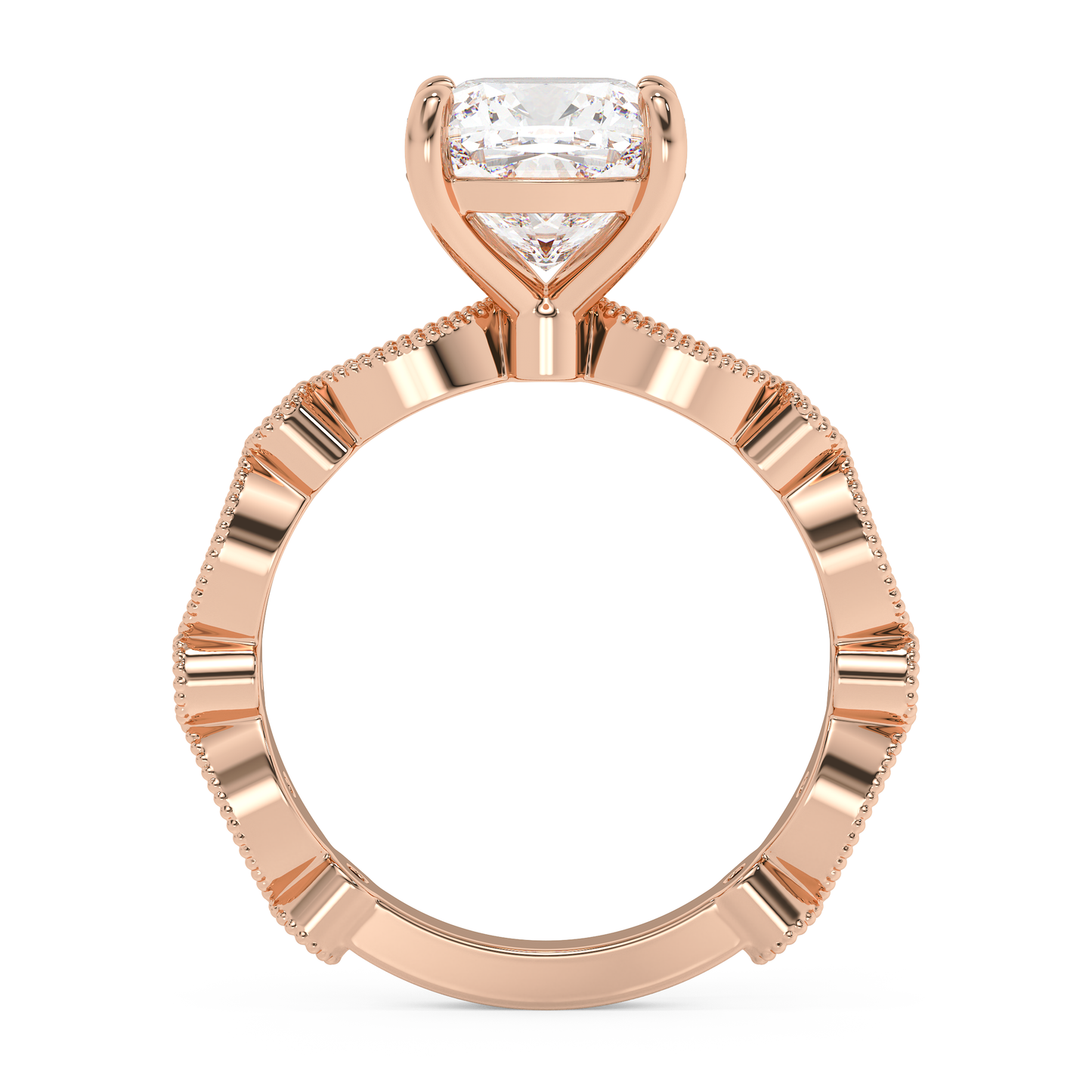 Emerald Solitaire Lab Grown Diamond Engagement Ring