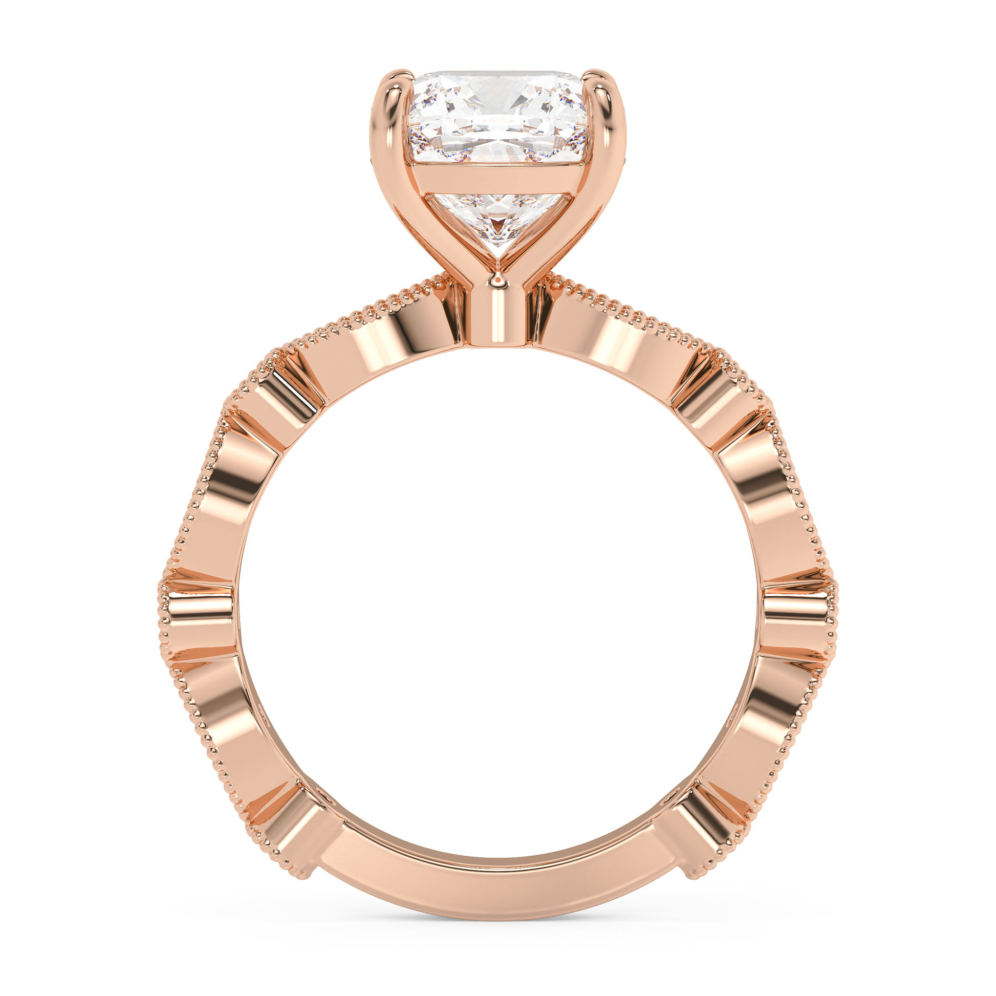 Emerald Solitaire Lab Grown Diamond Engagement Ring