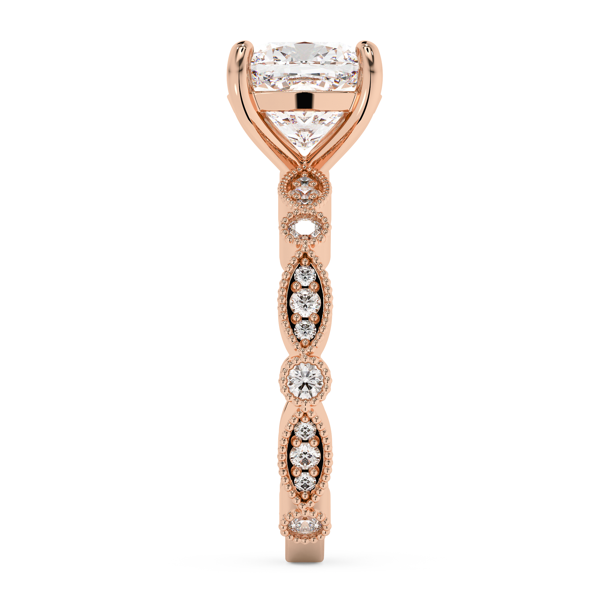 Emerald Solitaire Lab Grown Diamond Engagement Ring