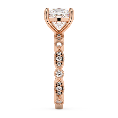 Emerald Solitaire Lab Grown Diamond Engagement Ring