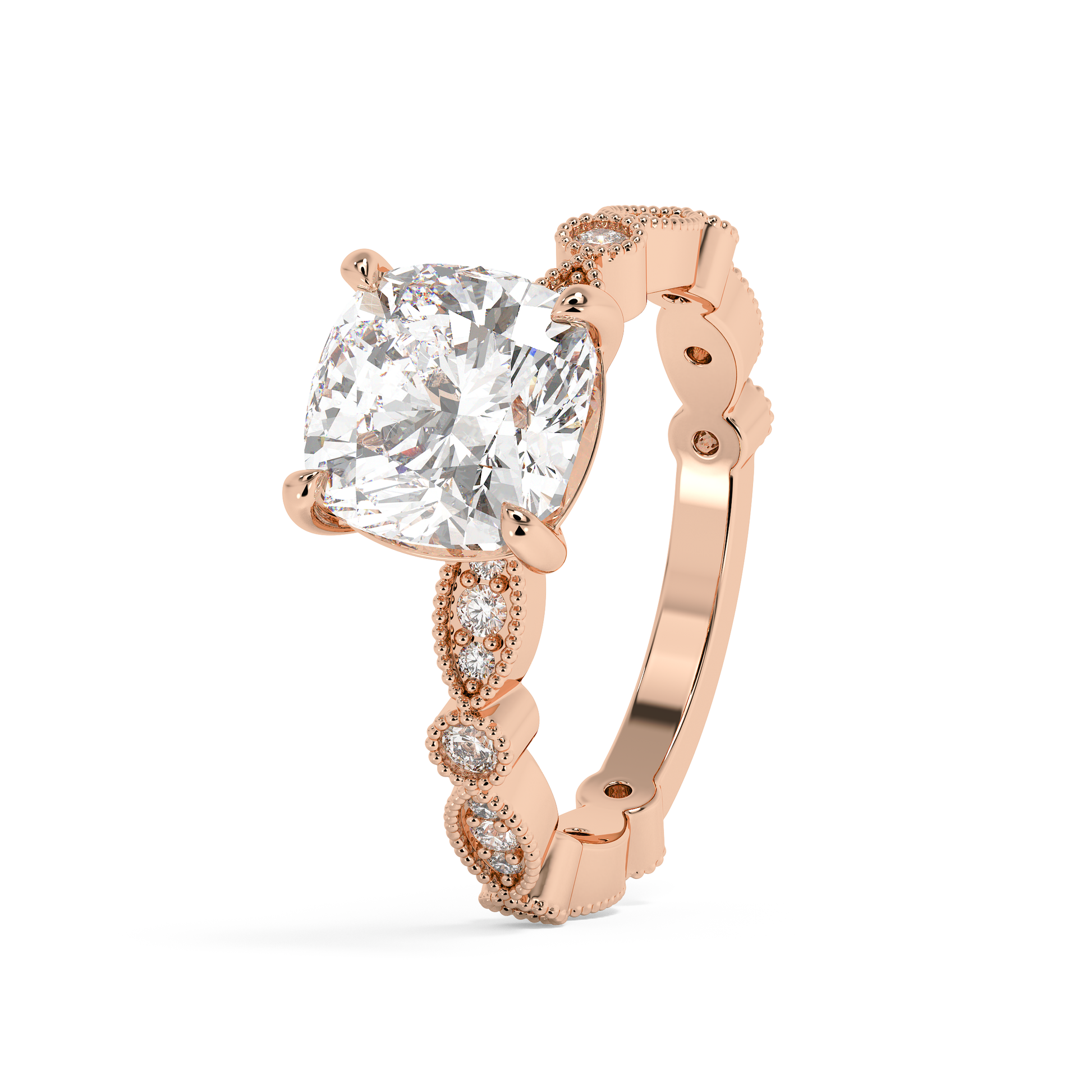 Emerald Solitaire Lab Grown Diamond Engagement Ring