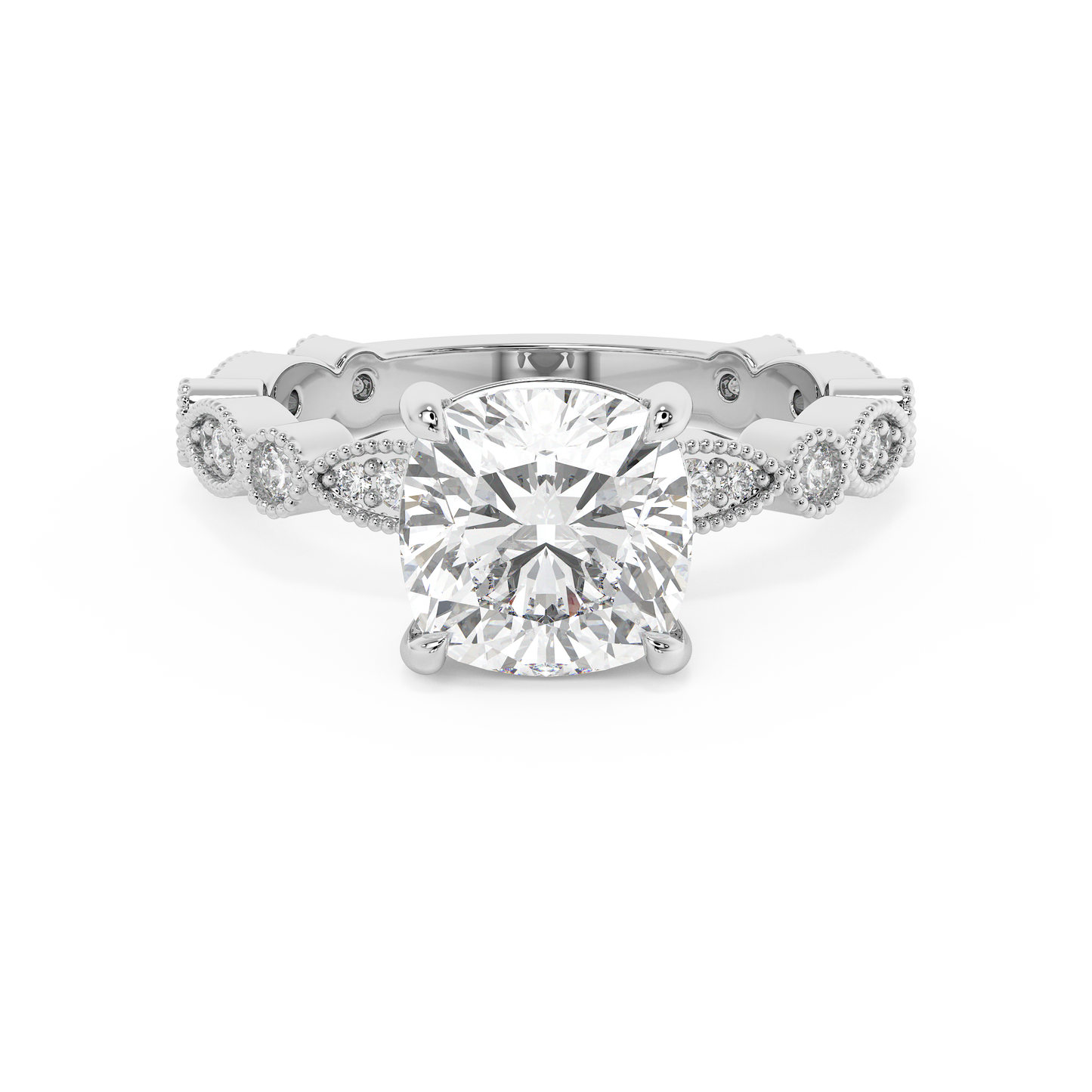Emerald Solitaire Lab Grown Diamond Engagement Ring