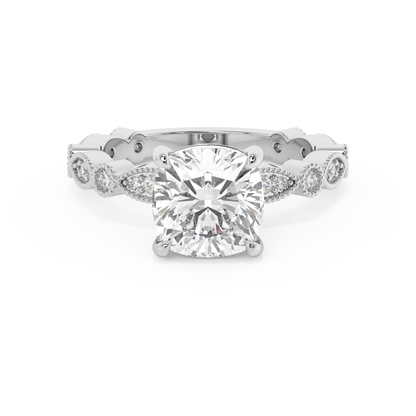Emerald Solitaire Lab Grown Diamond Engagement Ring