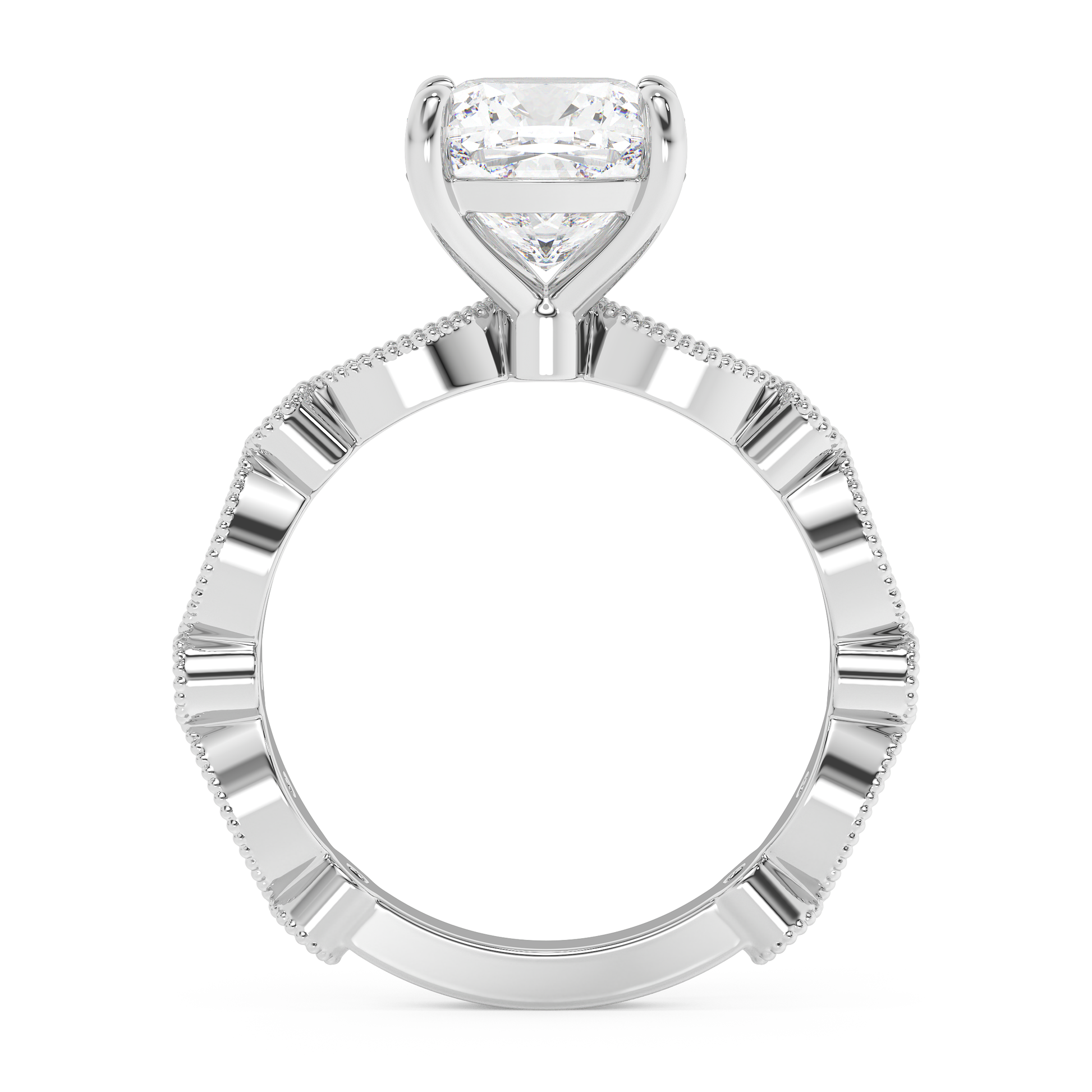 Emerald Solitaire Lab Grown Diamond Engagement Ring