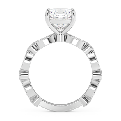 Emerald Solitaire Lab Grown Diamond Engagement Ring