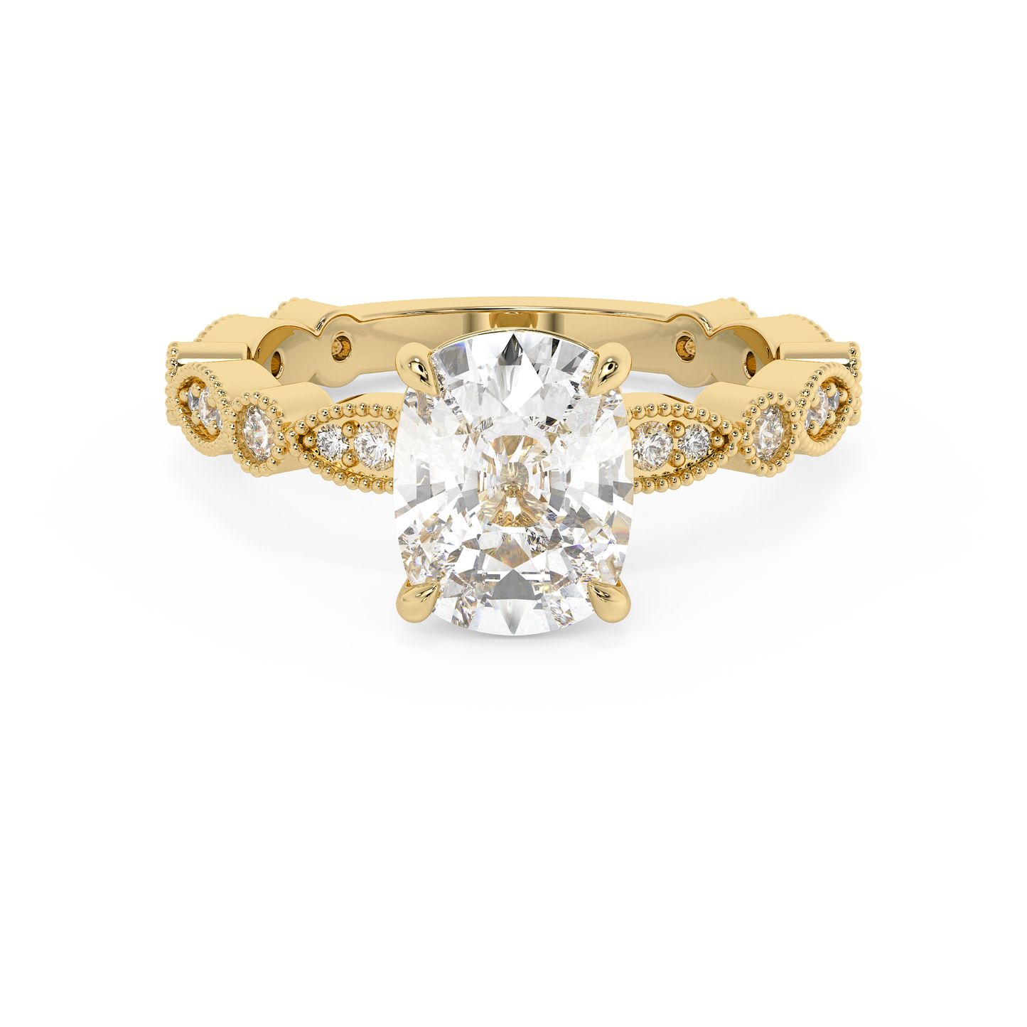 Emerald Solitaire Lab Grown Diamond Engagement Ring