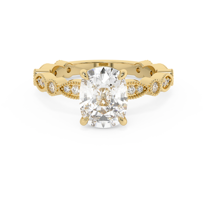 Emerald Solitaire Lab Grown Diamond Engagement Ring
