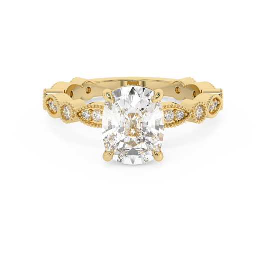 Emerald Solitaire Lab Grown Diamond Engagement Ring