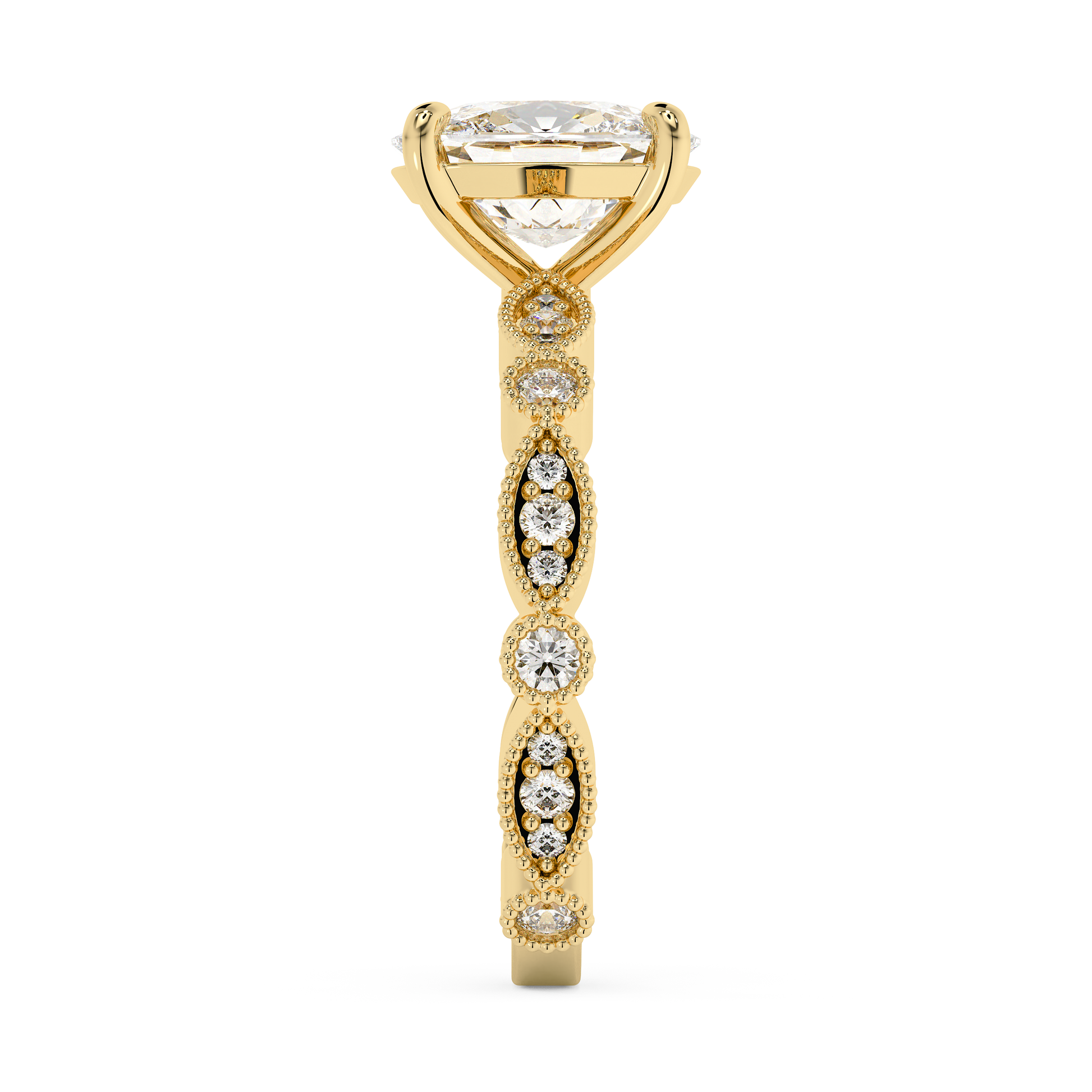 Emerald Solitaire Lab Grown Diamond Engagement Ring