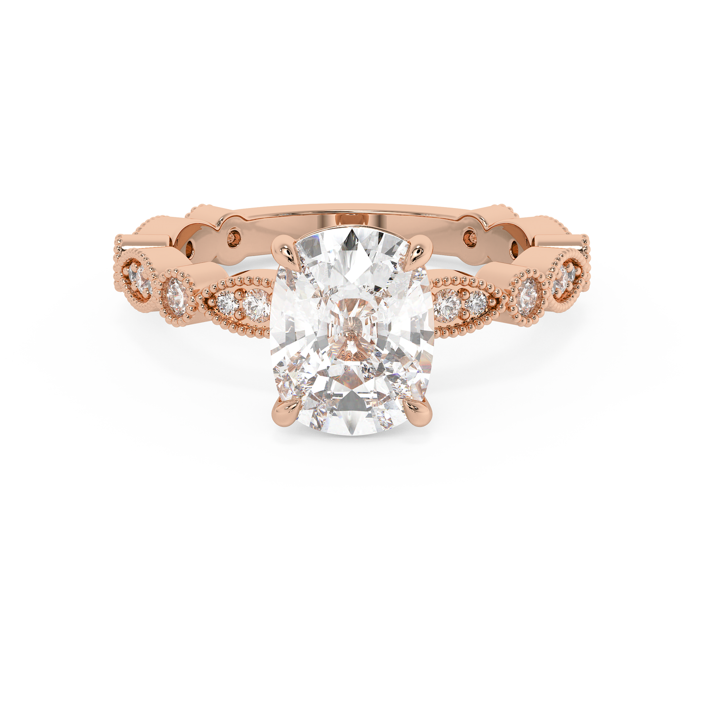 Emerald Solitaire Lab Grown Diamond Engagement Ring