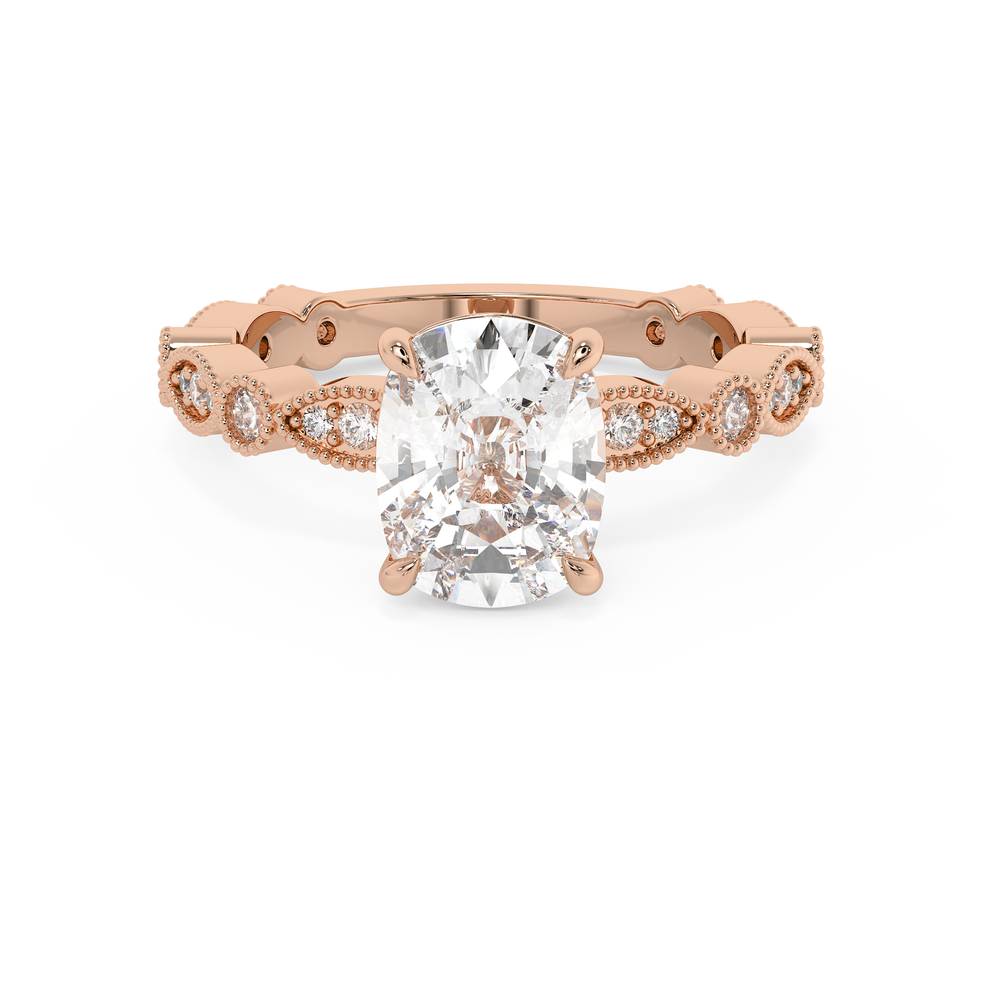 Emerald Solitaire Lab Grown Diamond Engagement Ring