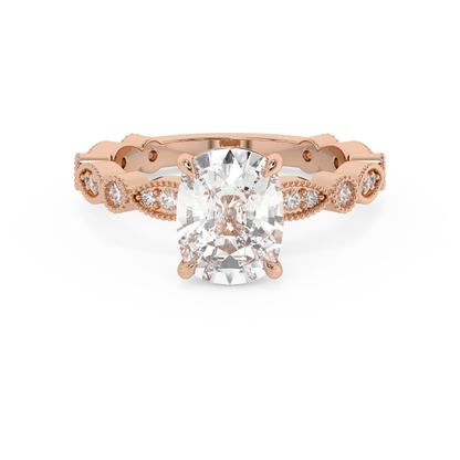 Emerald Solitaire Lab Grown Diamond Engagement Ring