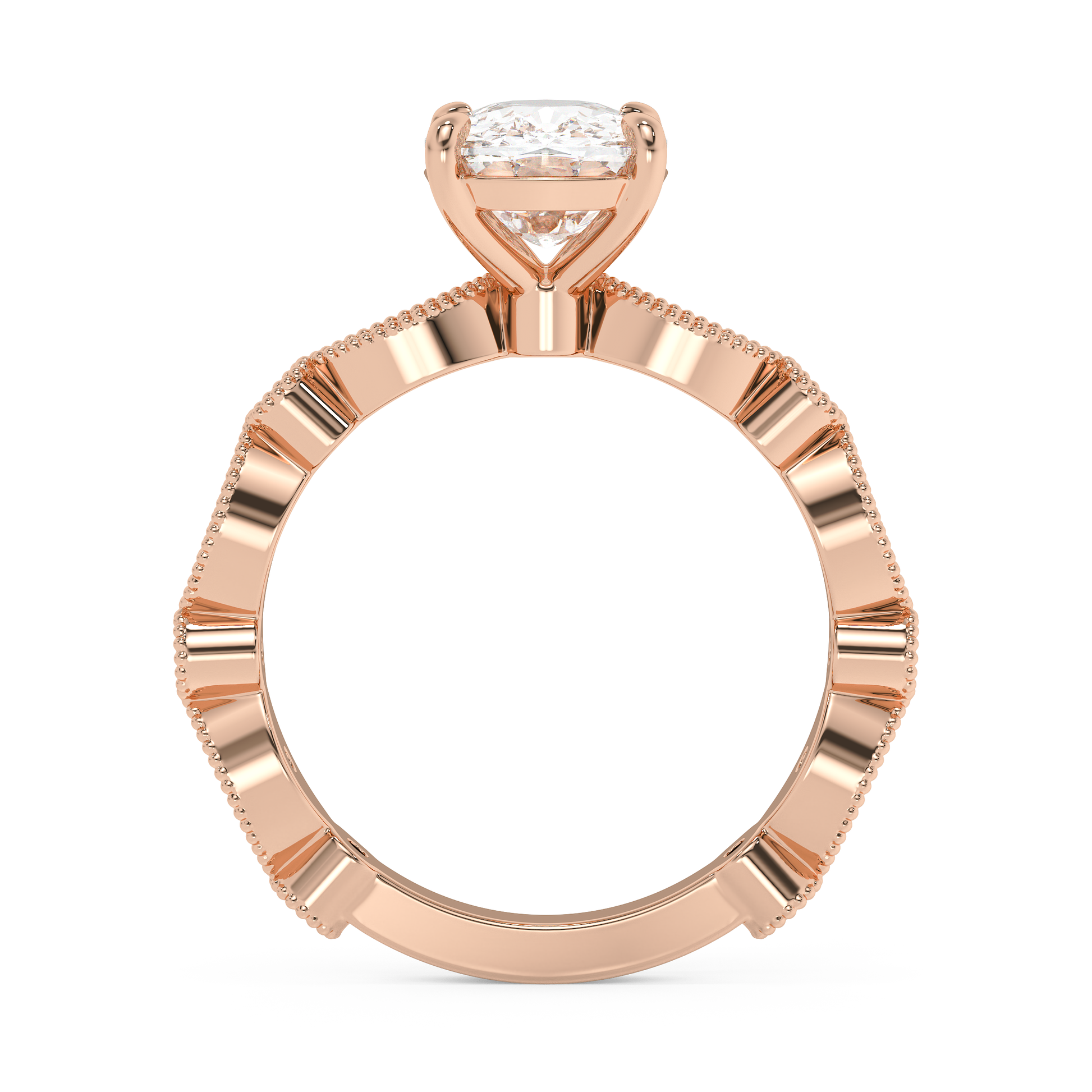 Emerald Solitaire Lab Grown Diamond Engagement Ring