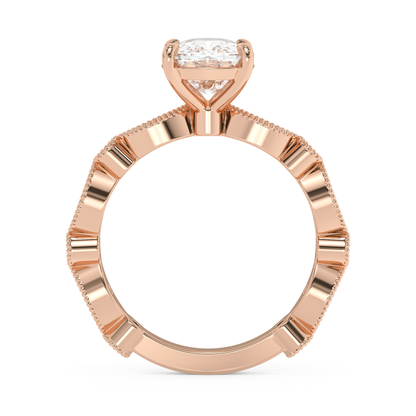 Emerald Solitaire Lab Grown Diamond Engagement Ring