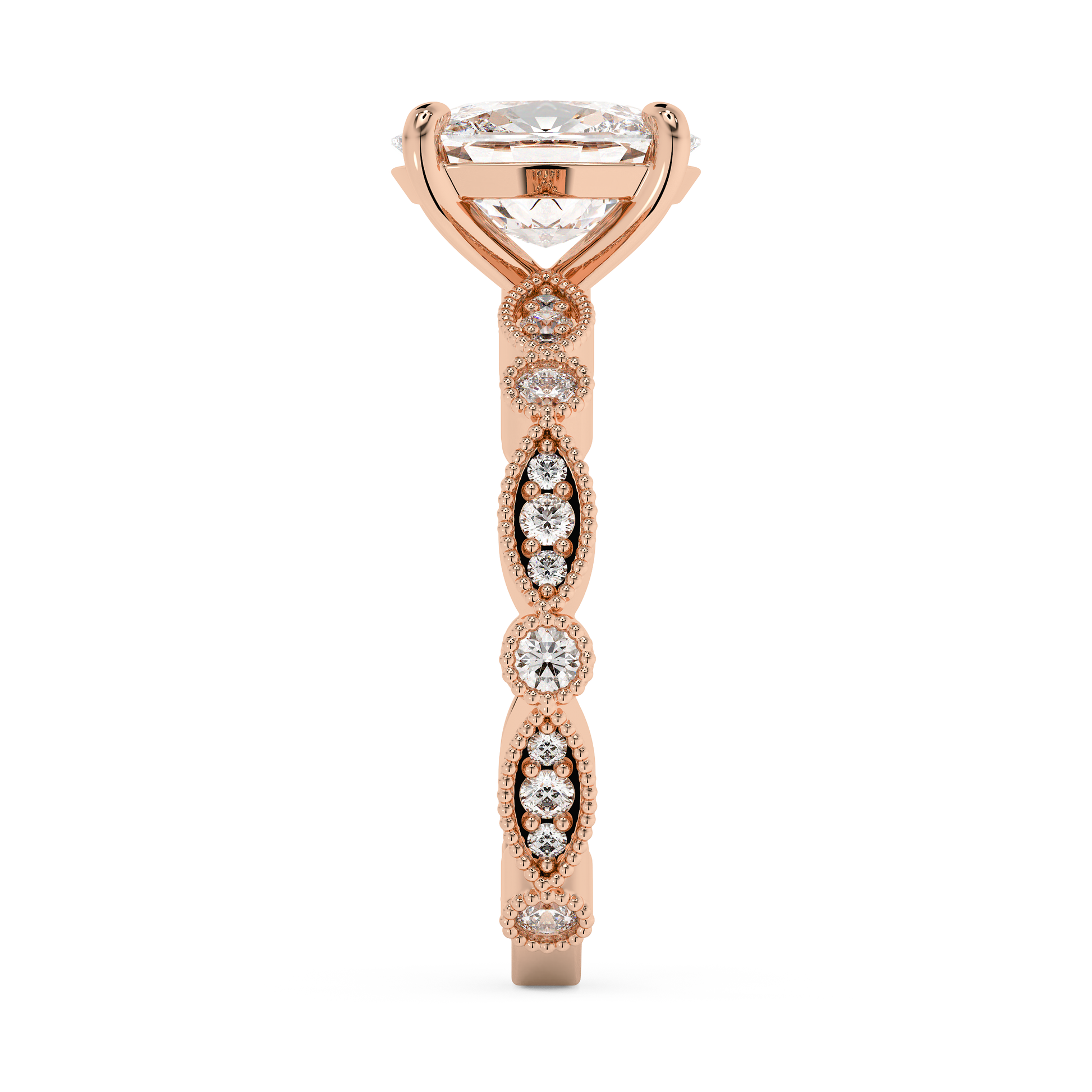 Emerald Solitaire Lab Grown Diamond Engagement Ring