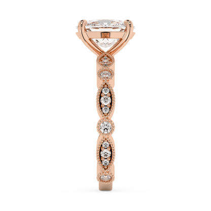 Emerald Solitaire Lab Grown Diamond Engagement Ring