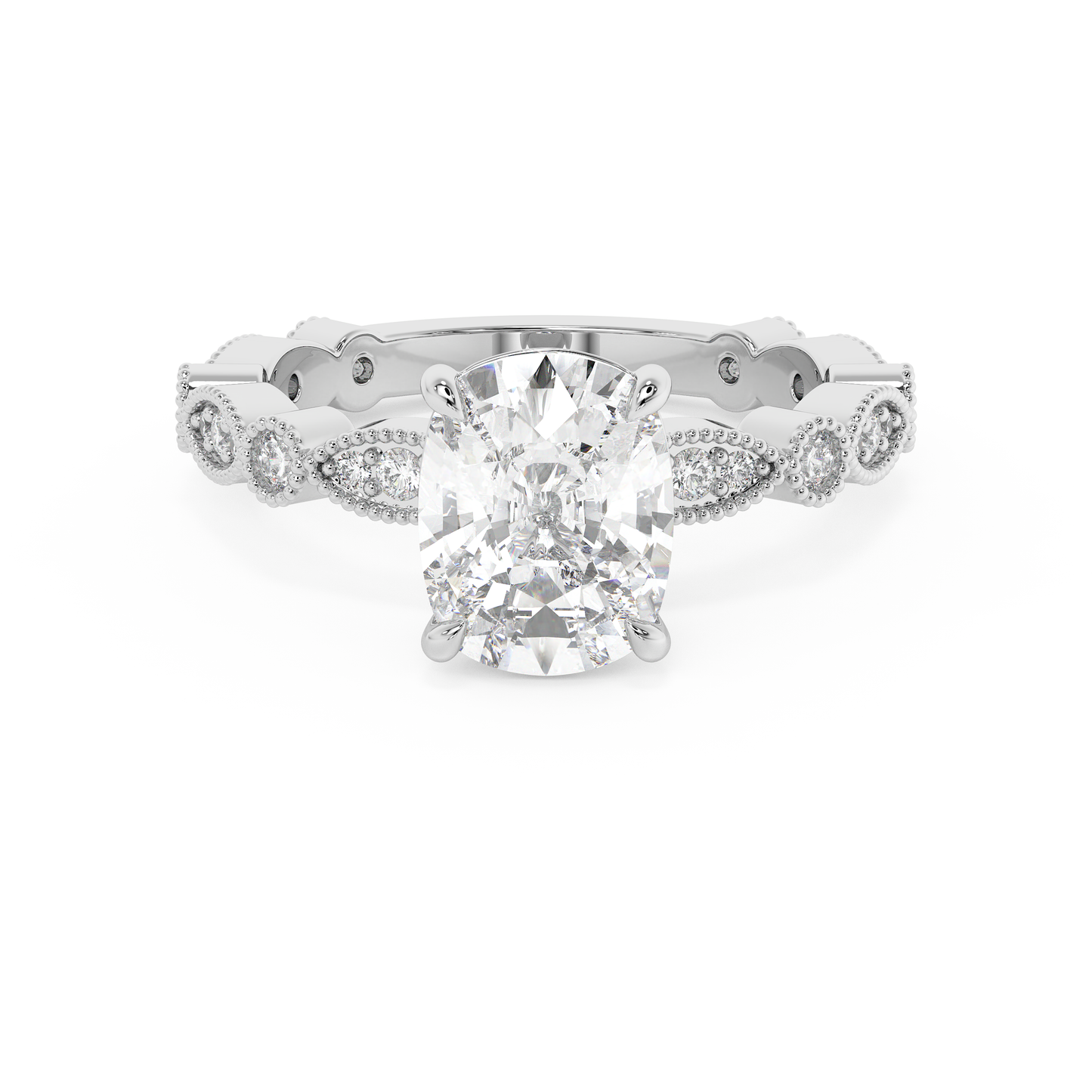Emerald Solitaire Lab Grown Diamond Engagement Ring