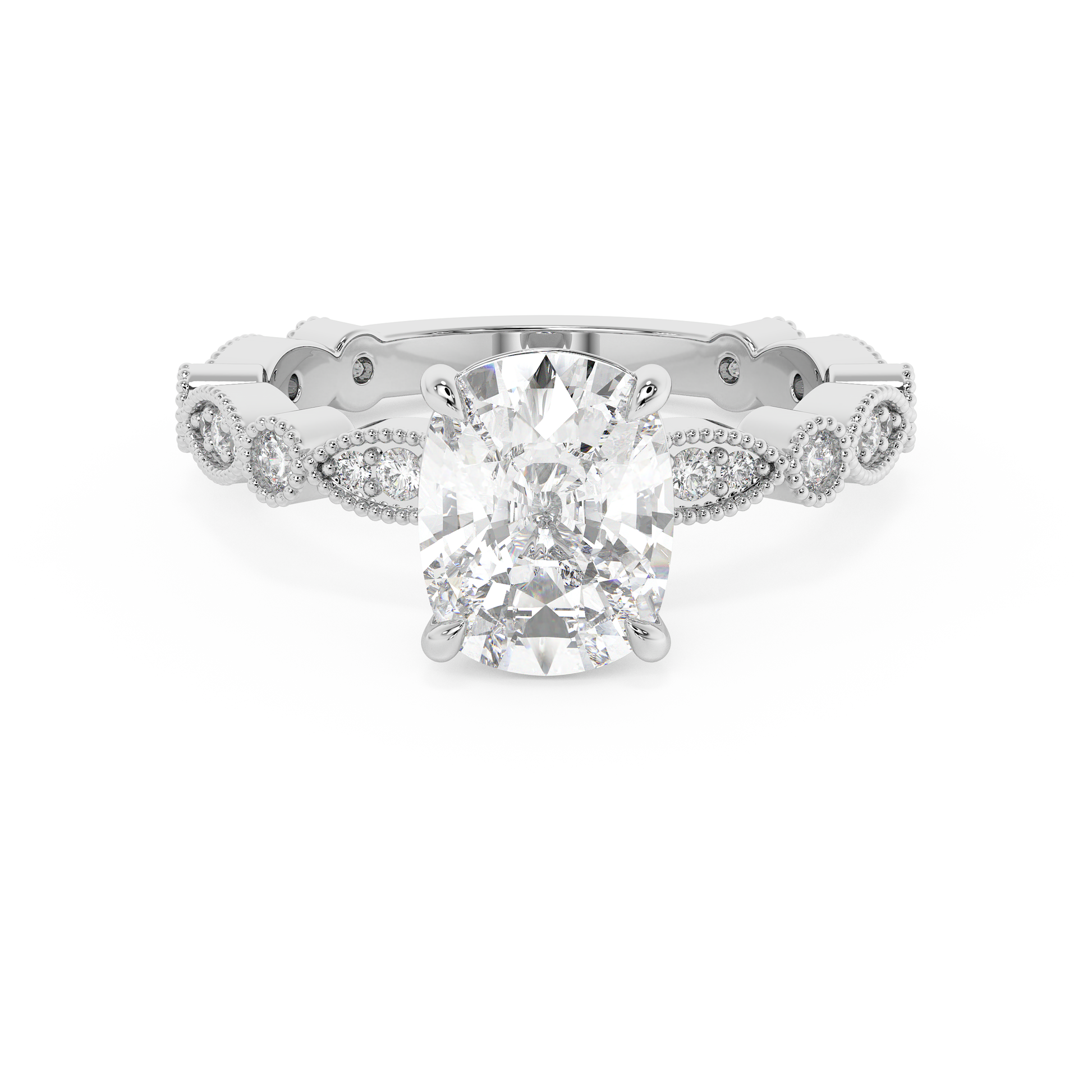 Emerald Solitaire Lab Grown Diamond Engagement Ring
