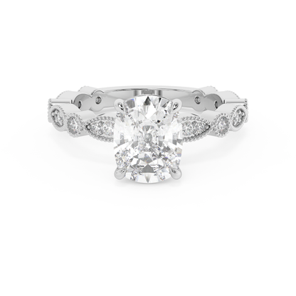 Emerald Solitaire Lab Grown Diamond Engagement Ring