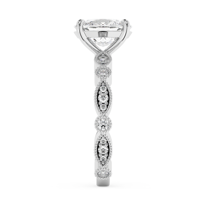 Emerald Solitaire Lab Grown Diamond Engagement Ring