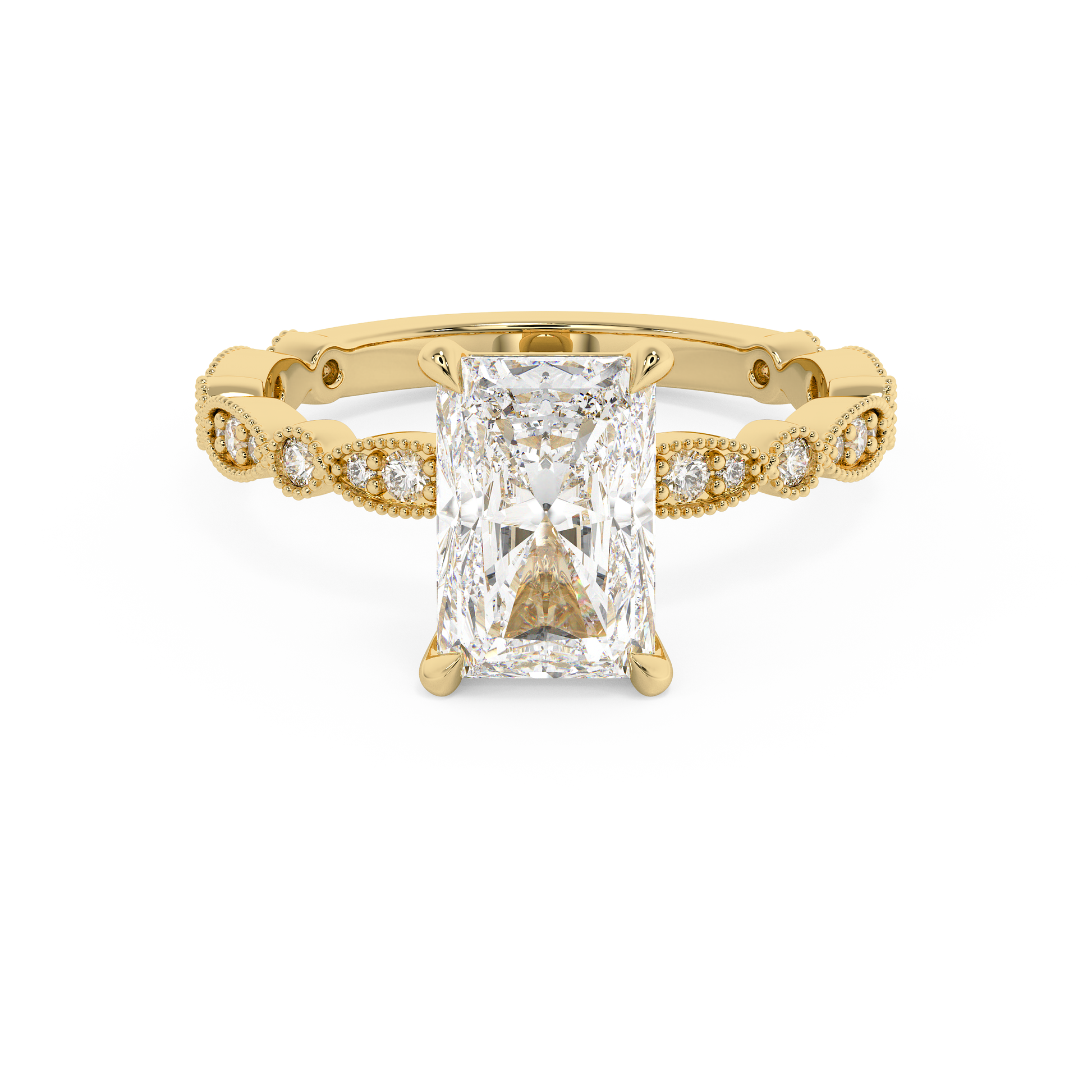 Emerald Solitaire Lab Grown Diamond Engagement Ring
