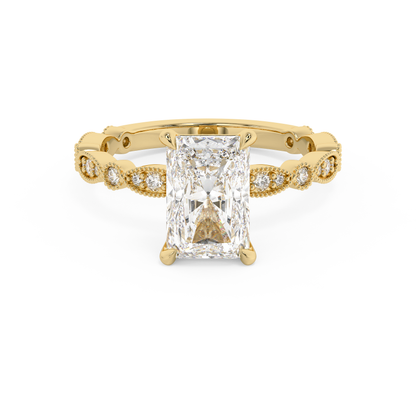 Emerald Solitaire Lab Grown Diamond Engagement Ring