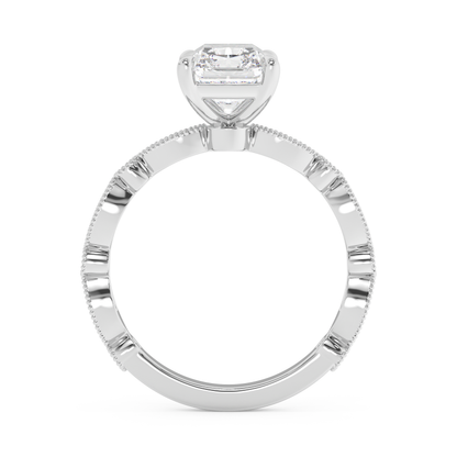 Emerald Solitaire Lab Grown Diamond Engagement Ring
