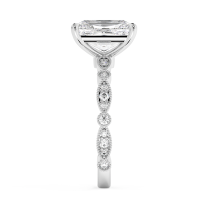 Emerald Solitaire Lab Grown Diamond Engagement Ring