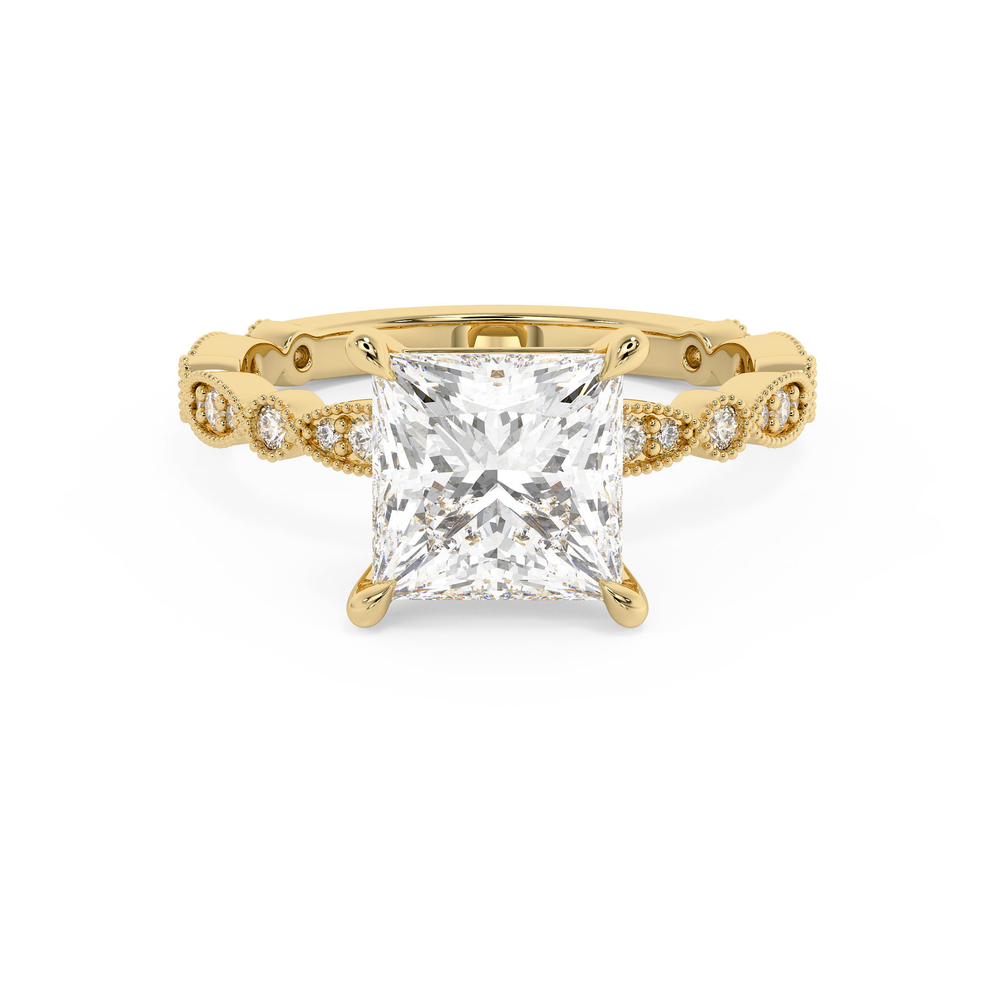 Emerald Solitaire Lab Grown Diamond Engagement Ring