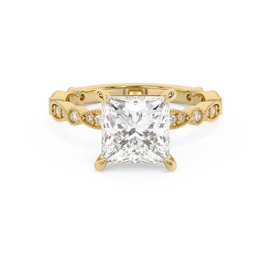 Emerald Solitaire Lab Grown Diamond Engagement Ring