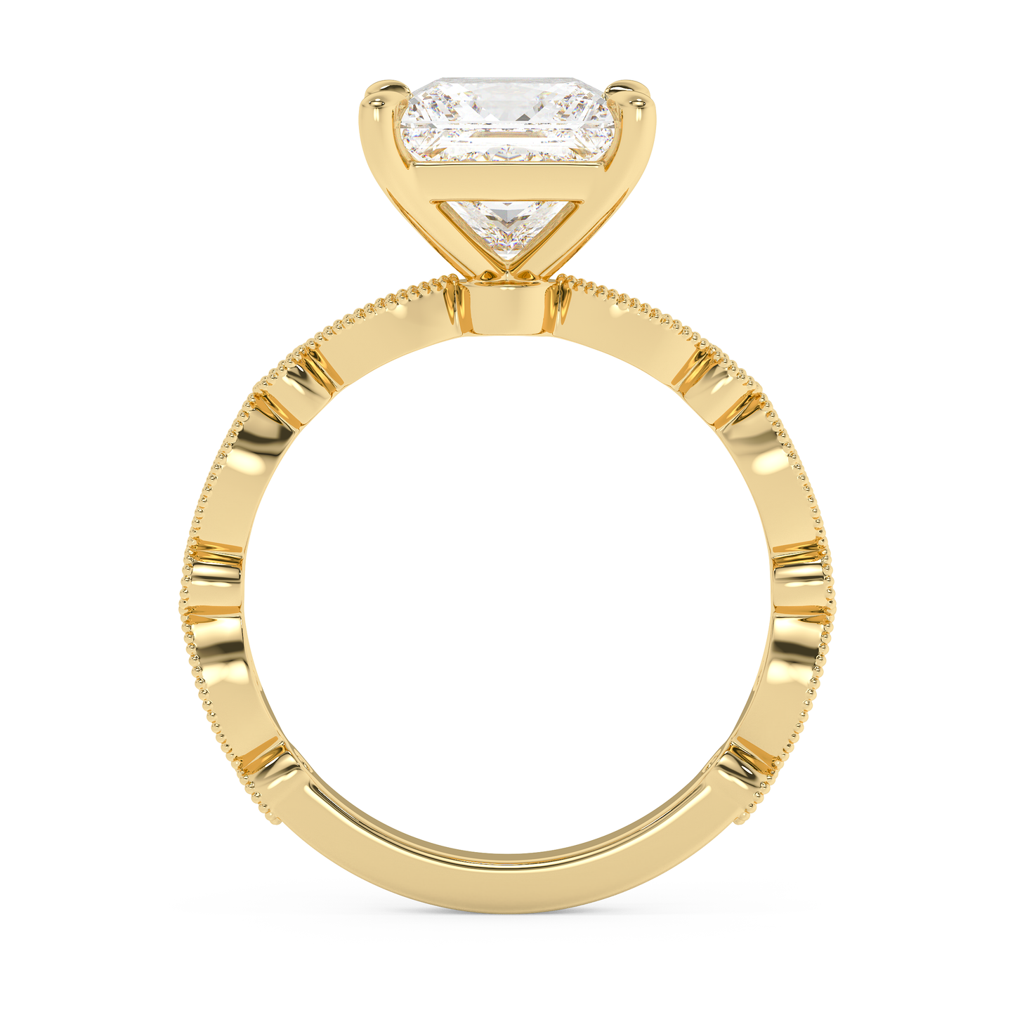Emerald Solitaire Lab Grown Diamond Engagement Ring
