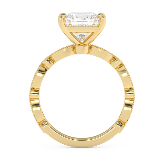 Emerald Solitaire Lab Grown Diamond Engagement Ring