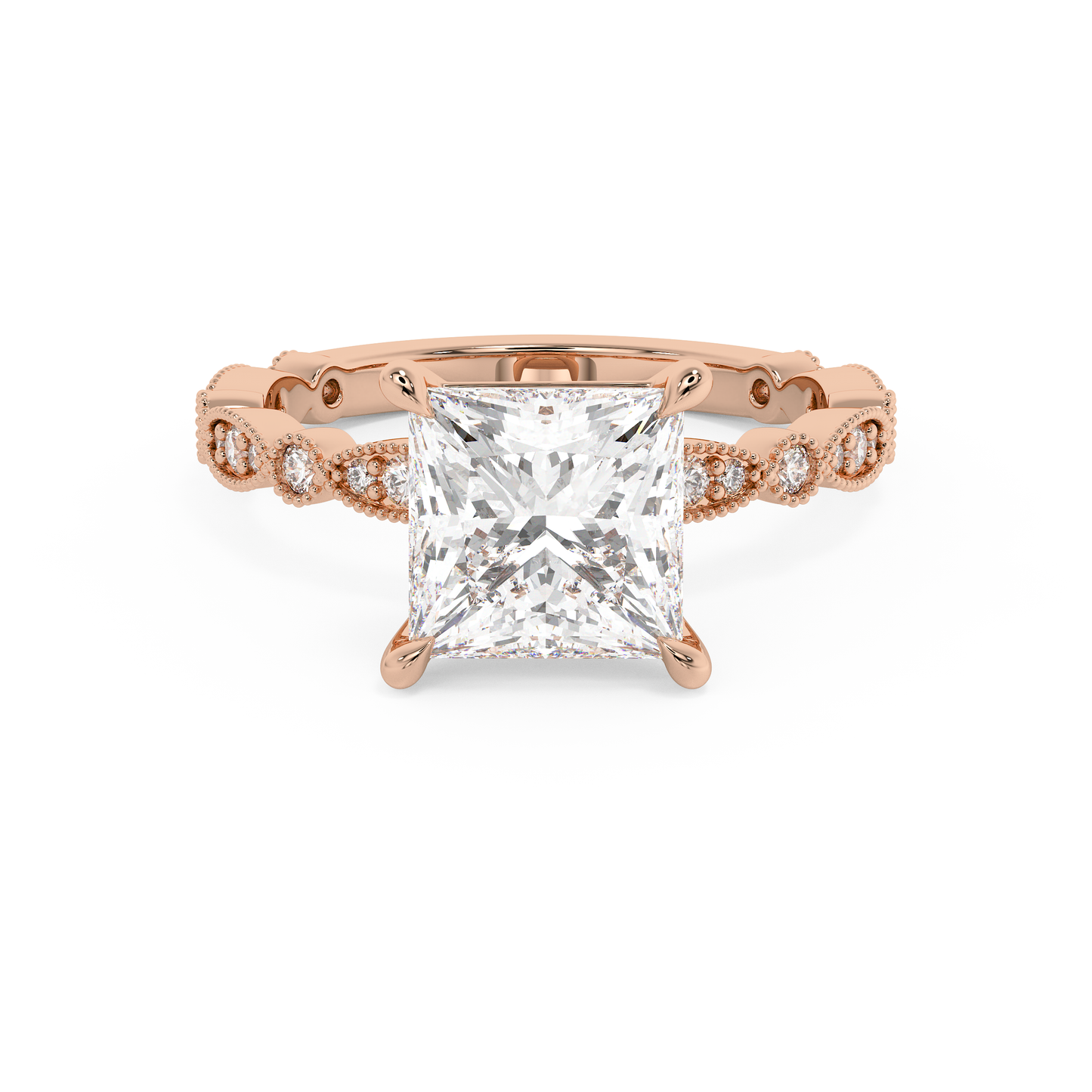 Emerald Solitaire Lab Grown Diamond Engagement Ring